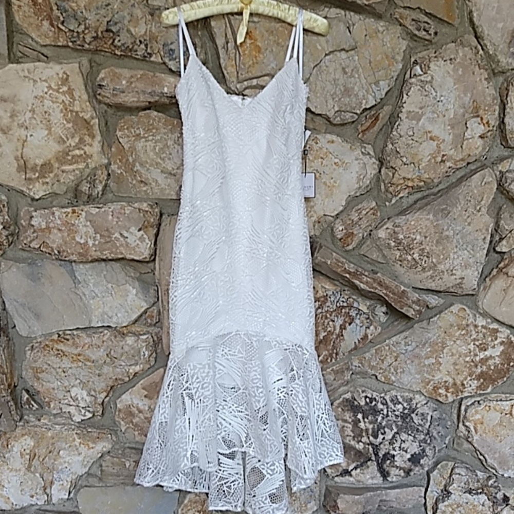 Laundry by Shelli Segal Hi Low Lace Dress Size 0.